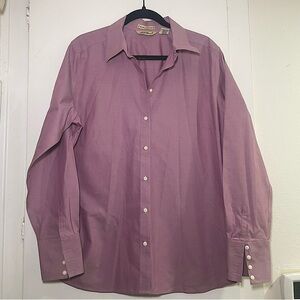 Women’s Button-Up Dress Shirt in light aubergine. Size XL Tall.  100% cotton.